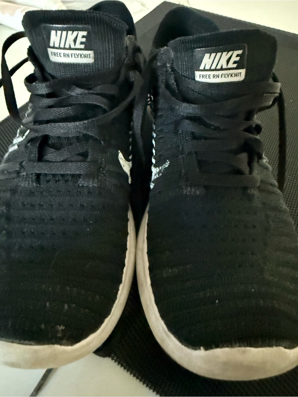 Nike Women's Free RN Flyknit Sneakers - Black and White